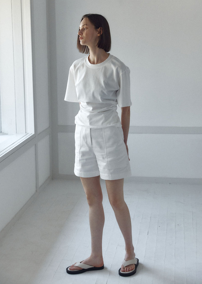 plage完売 新品LVIR SIDE TUCKED JERSEY TOP SIDE TUCKED JERSEY TOP_IVORY – LVIR
