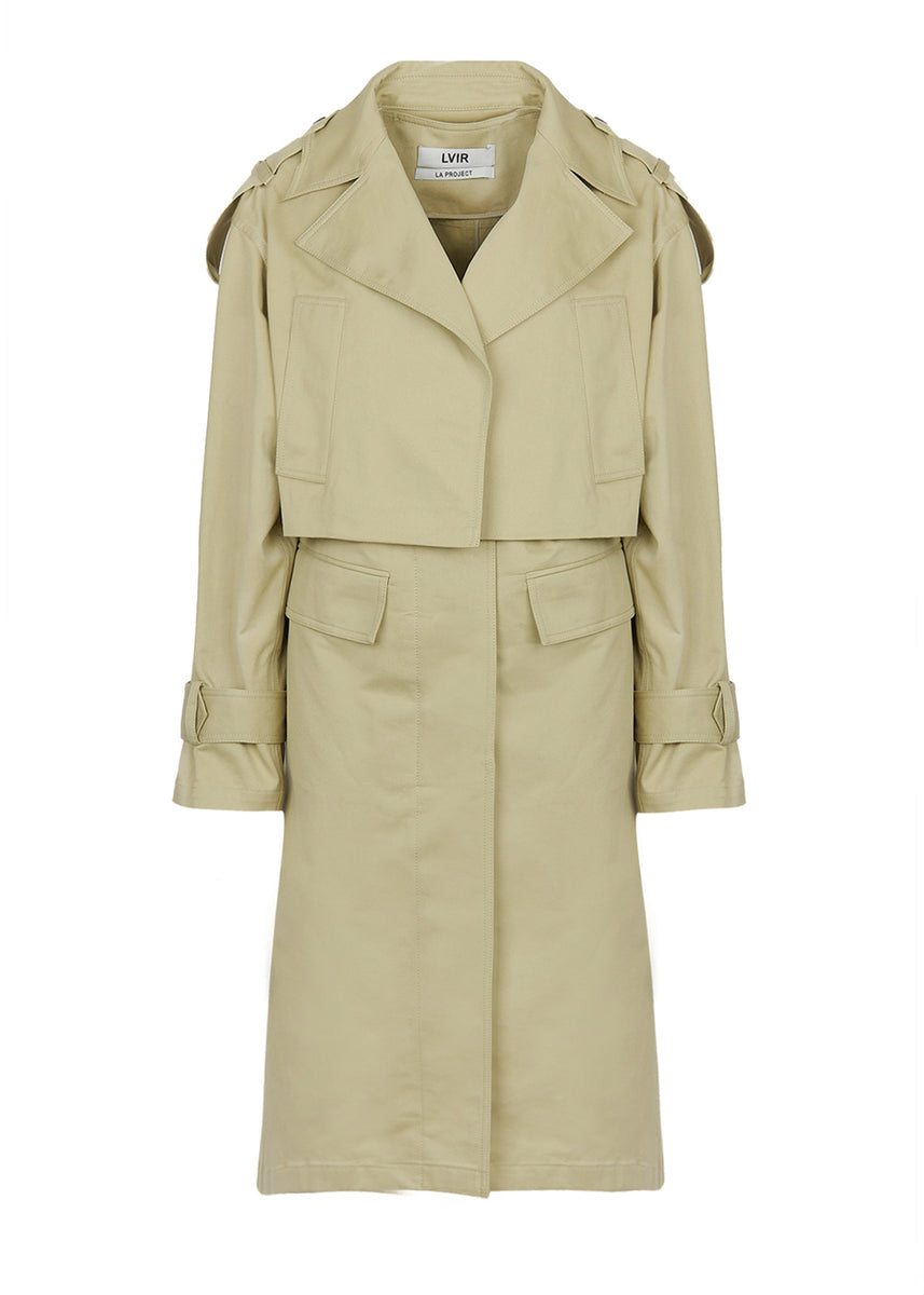 COTTON THREE-WAY TRENCH COAT_KHAKI BEIGE