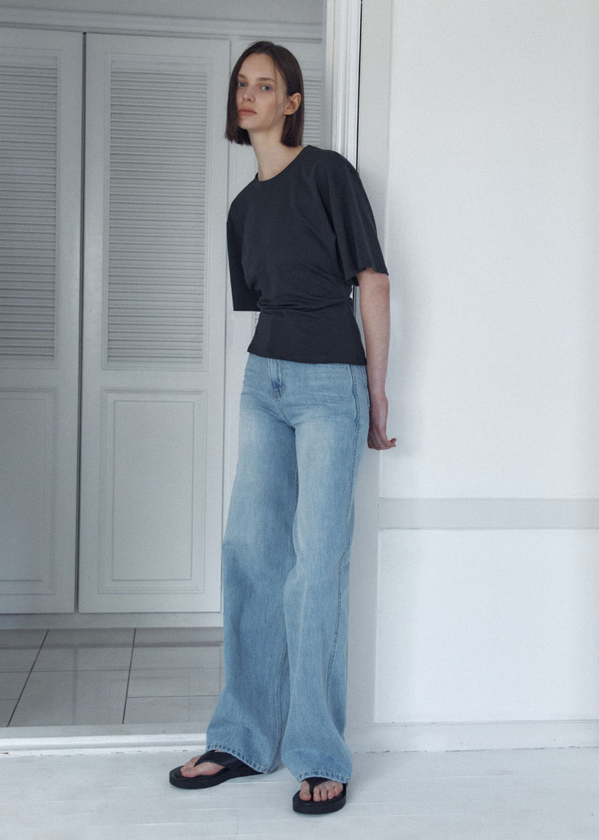 plage完売 新品LVIR SIDE TUCKED JERSEY TOP SIDE TUCKED JERSEY TOP_BUTTER – LVIR