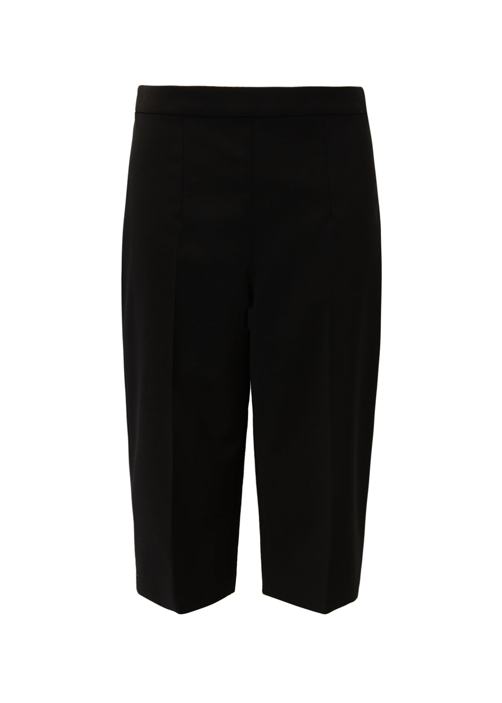SIDE-SLIT WOOL HALF-PANTS