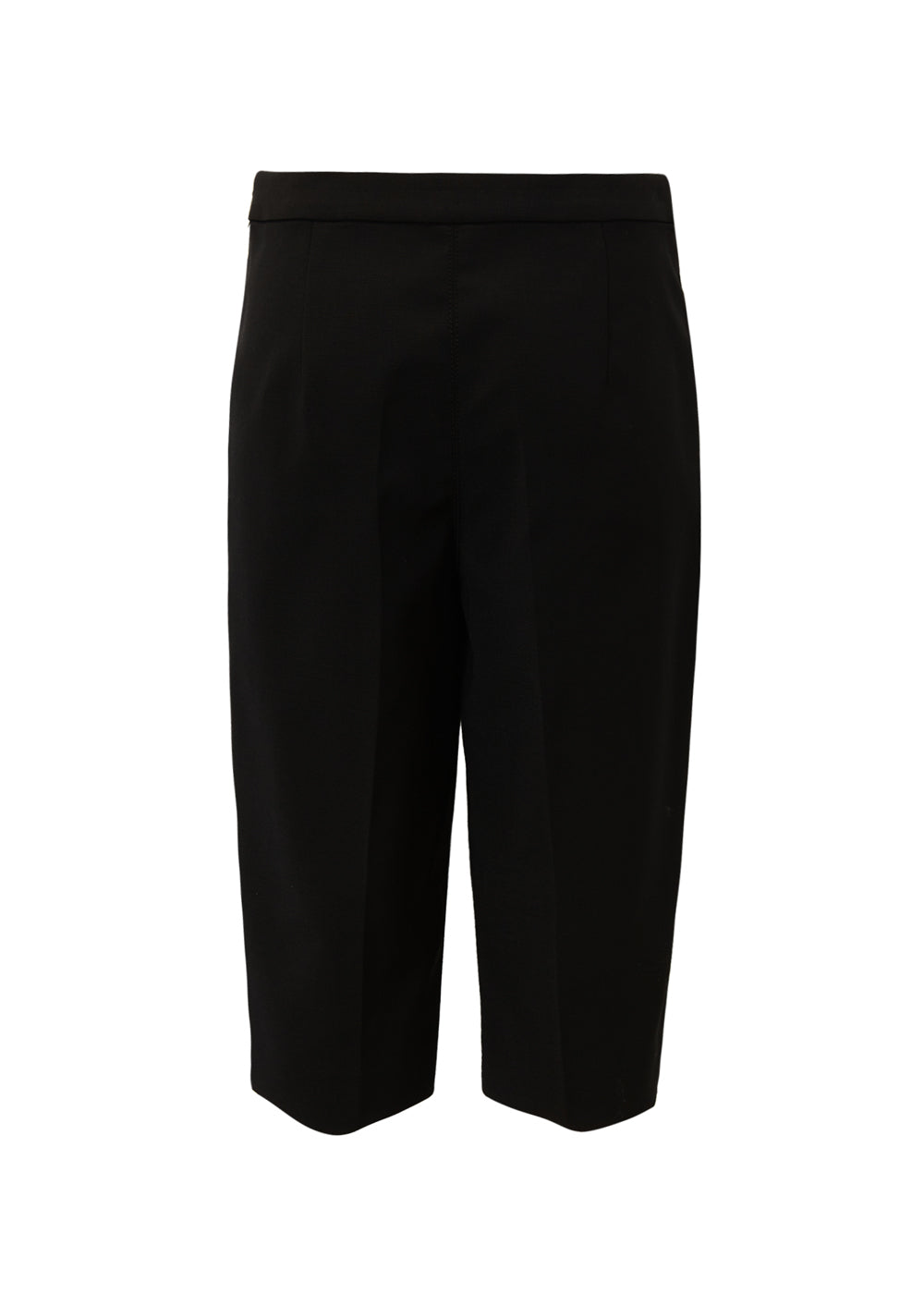SIDE-SLIT WOOL HALF-PANTS