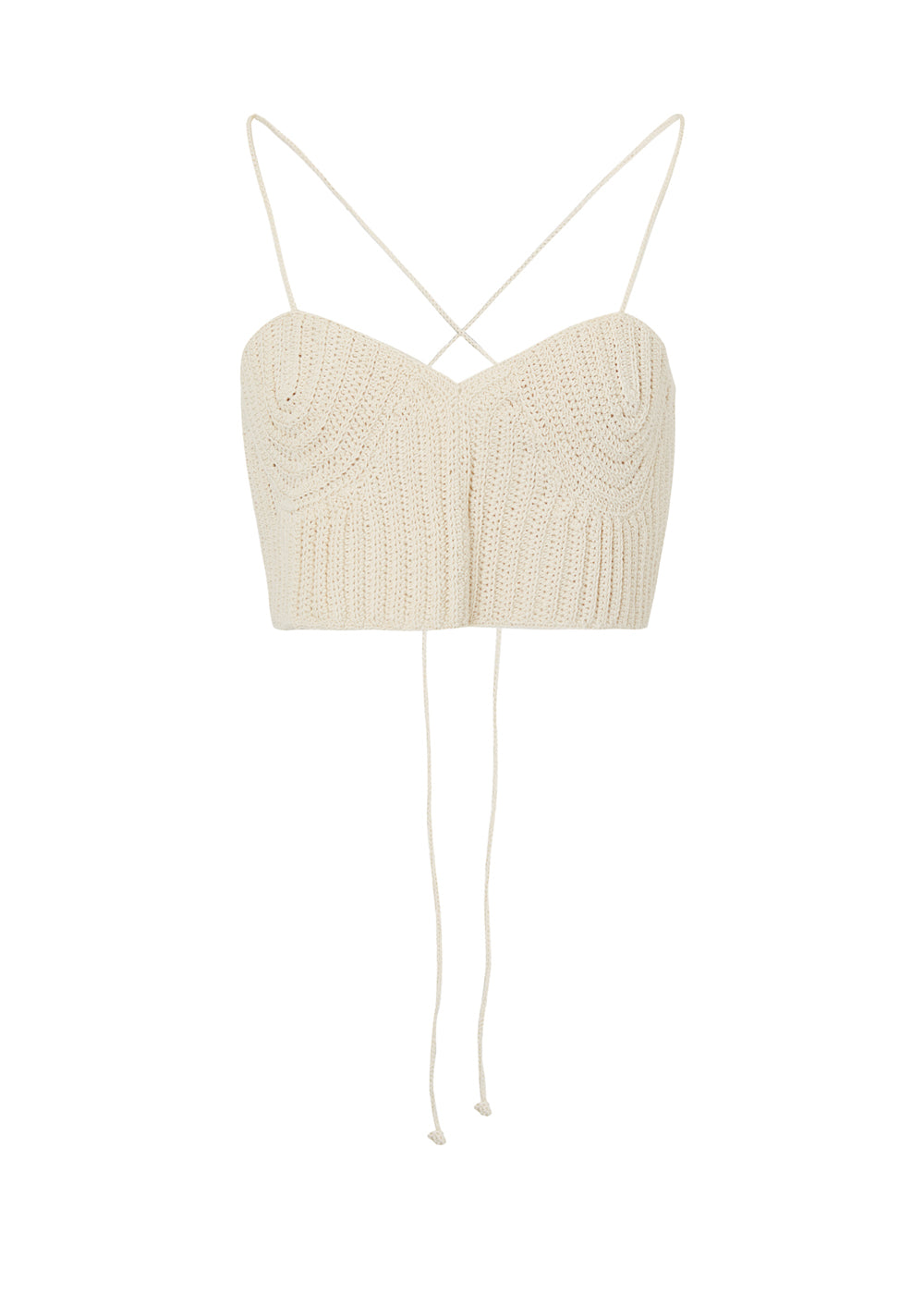 HANDMADE COTTON KNIT BUSTIER_BEIGE