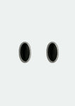 ONYX OVAL STUDS_SILVER
