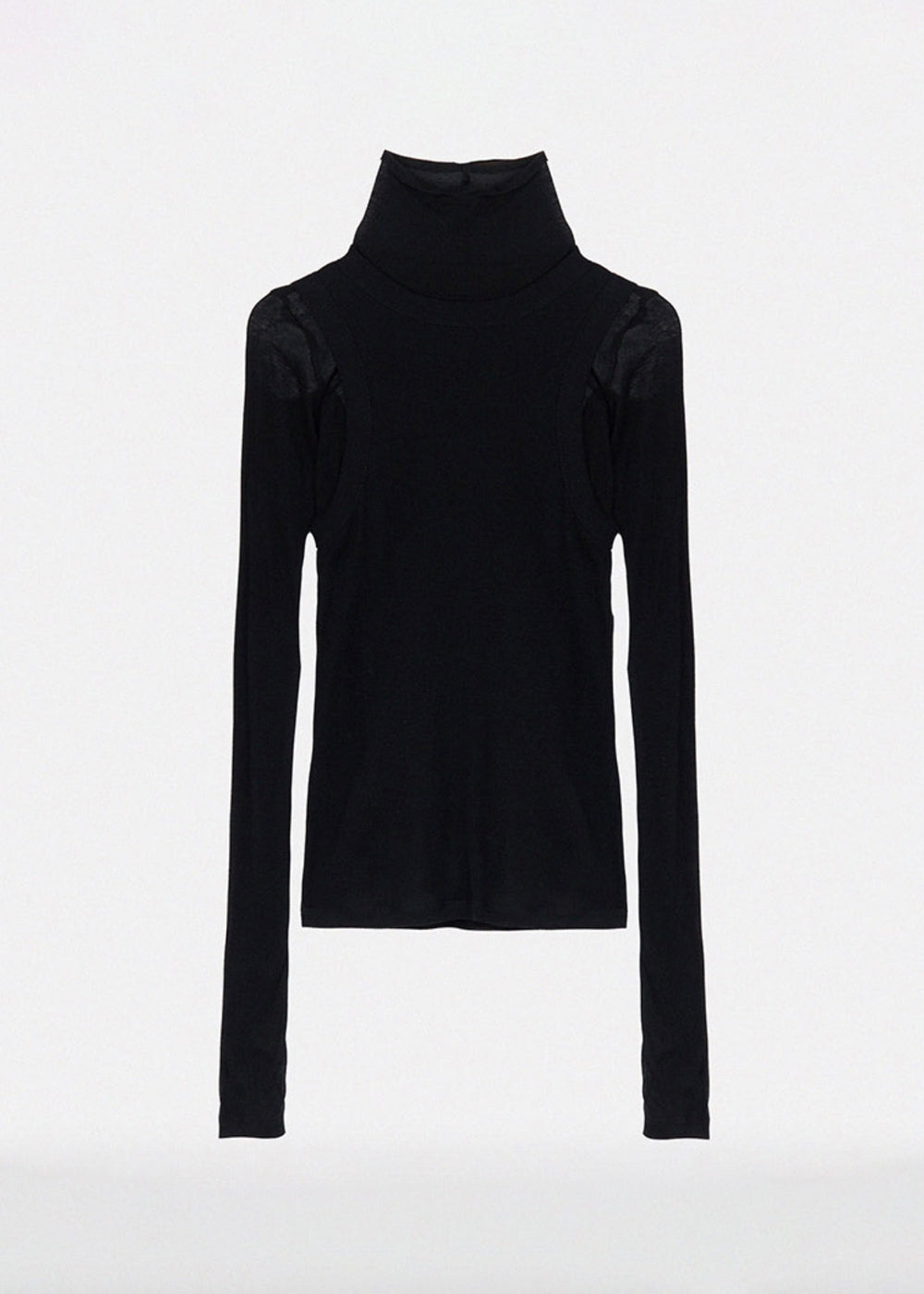 WOOL TURTLENECK DOUBLE TOP_BLACK