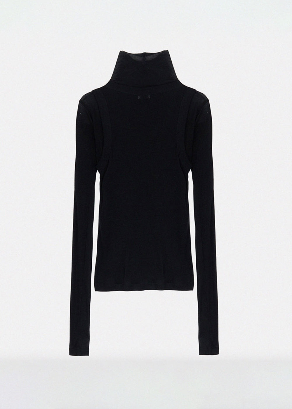 WOOL TURTLENECK DOUBLE TOP_BLACK