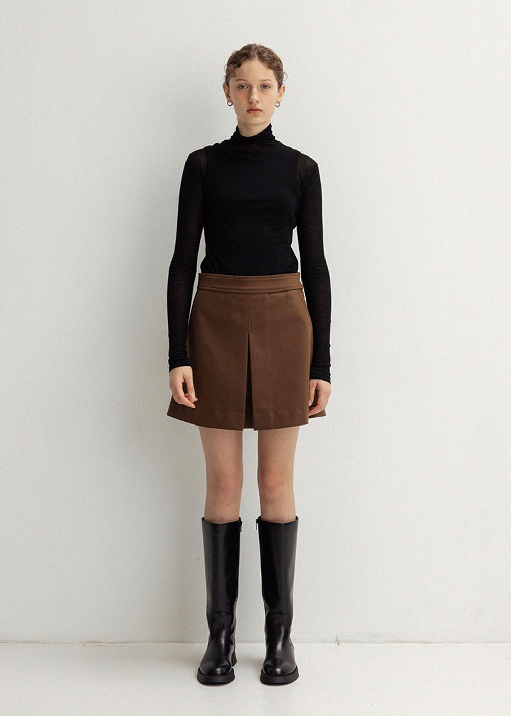 WOOL TURTLENECK DOUBLE TOP_BLACK