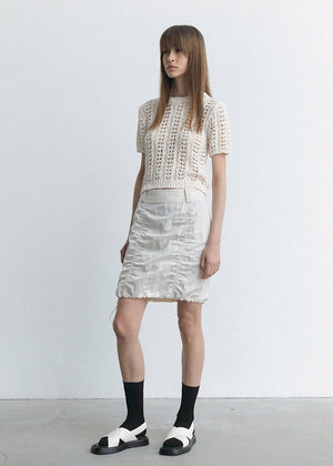 CROCHET ROUND NECK KNIT TOP_ECRU