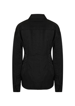 SILKY PADDED LINE SHIRT_BLACK