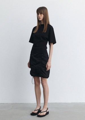LINE SHAPE COTTON TOP_BLACK