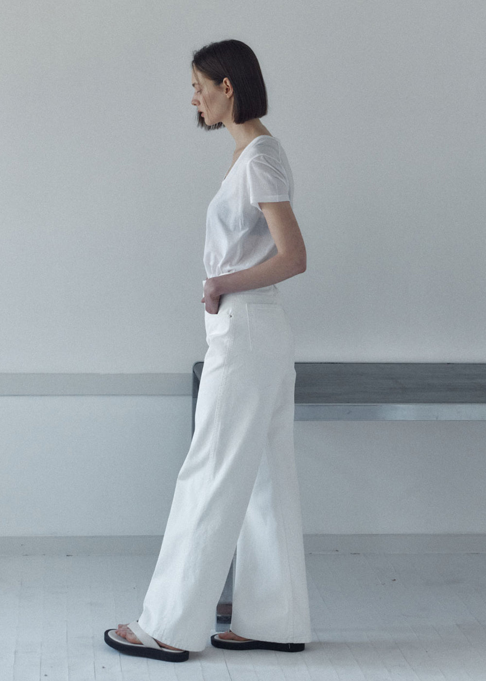 SIGNATURE WHITE DENIM PANTS_WHITE