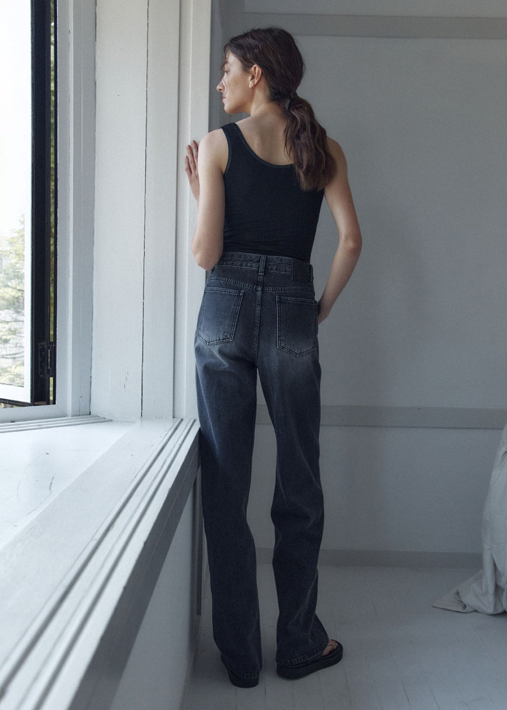 SIGNATURE BLACK DENIM PANTS_BLACK