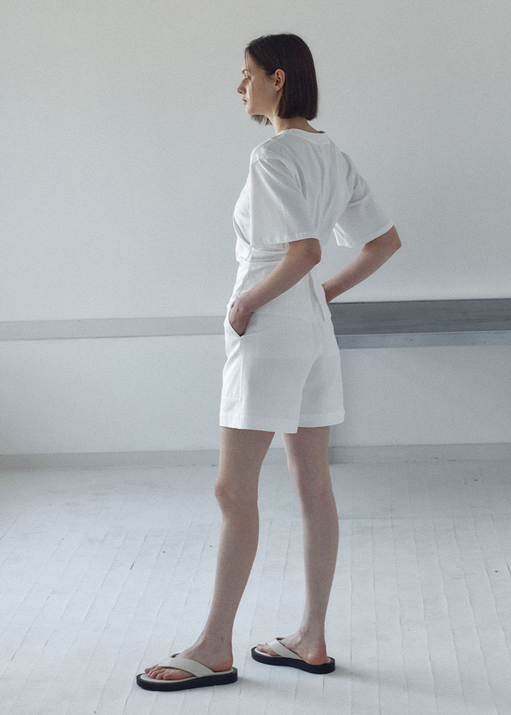 SIDE TUCKED JERSEY TOP_IVORY