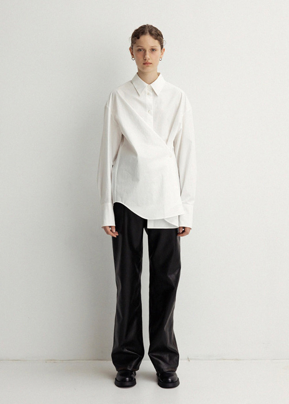WRAPPED POINTED SHIRT_WHITE