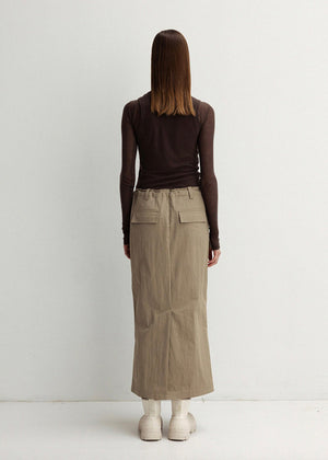 WOOL TURTLENECK DOUBLE TOP_BROWN