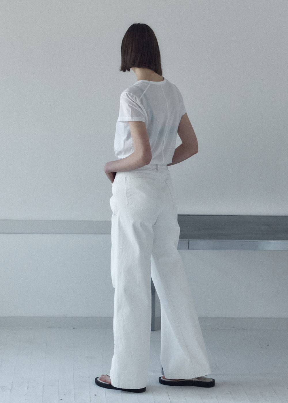 SIGNATURE WHITE DENIM PANTS_WHITE