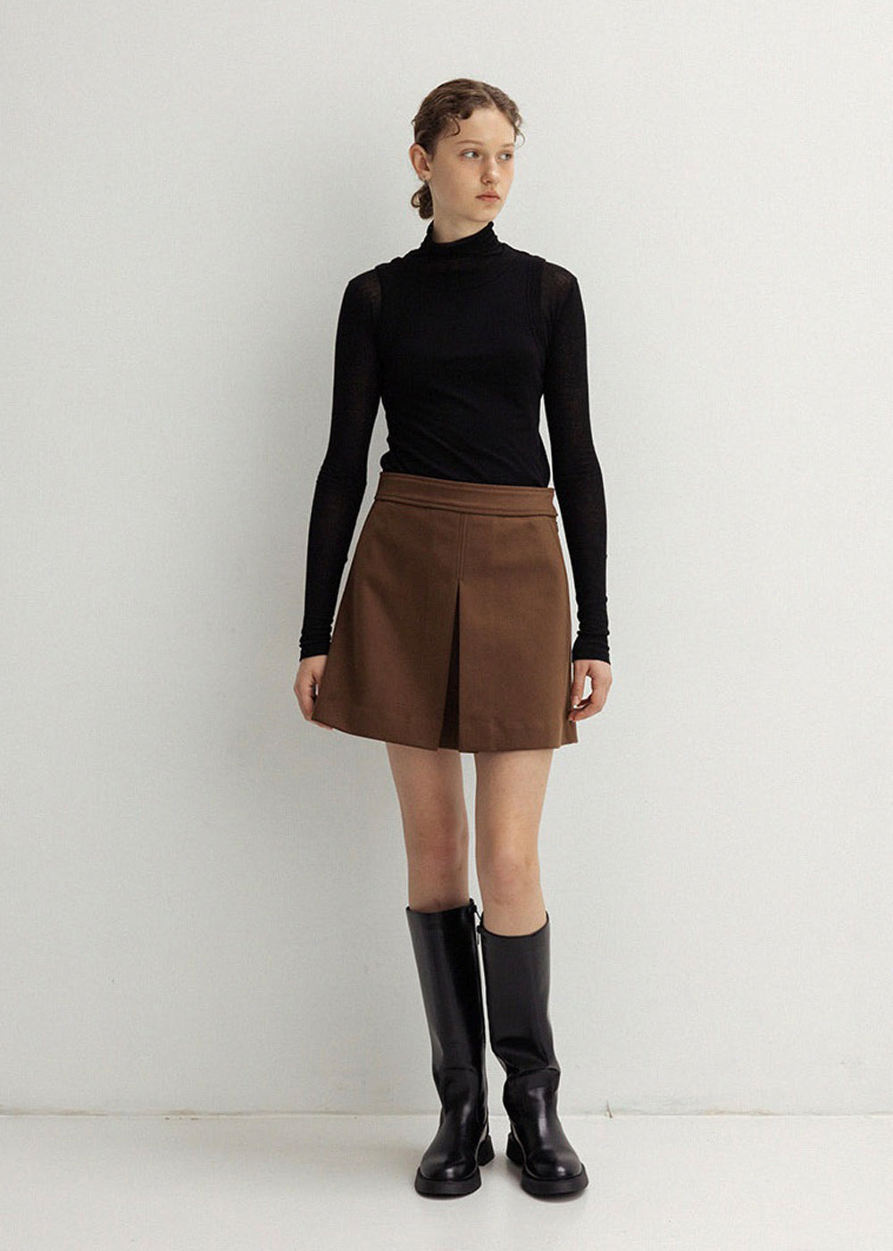 WOOL TURTLENECK DOUBLE TOP_BLACK