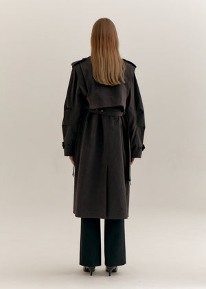 COTTON BELTED COAT_CHARCOAL