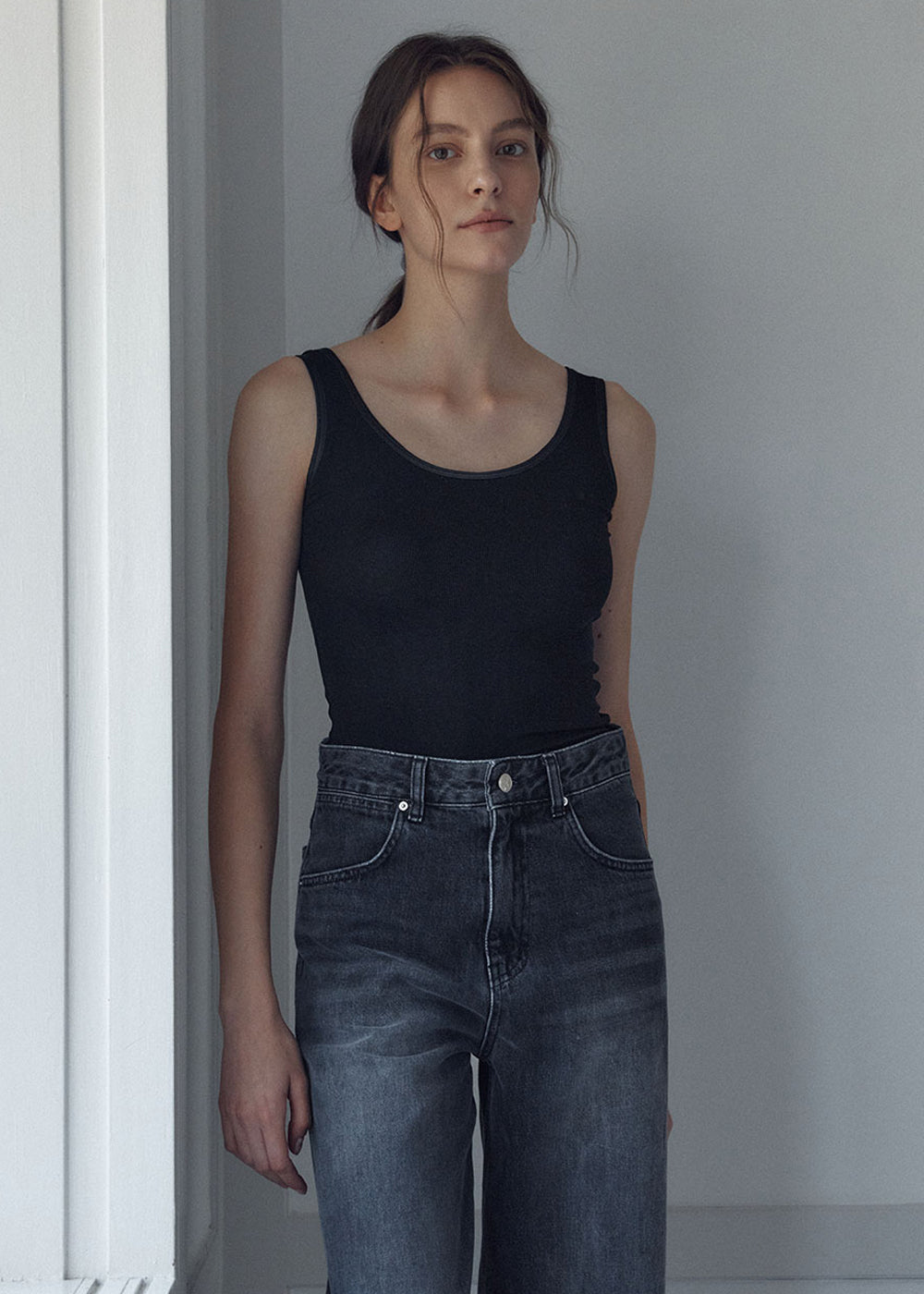 SIGNATURE BLACK DENIM PANTS_BLACK