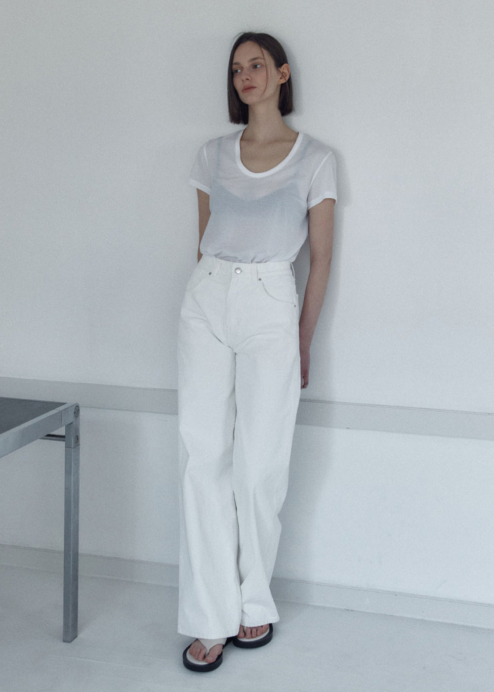 SIGNATURE WHITE DENIM PANTS_WHITE