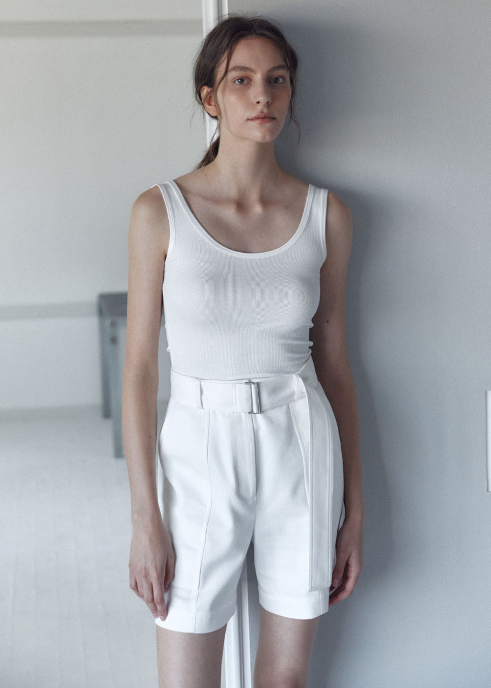 SATIN CONTRAST SLEEVELESS_IVORY