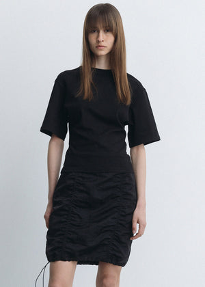 LINE SHAPE COTTON TOP_BLACK