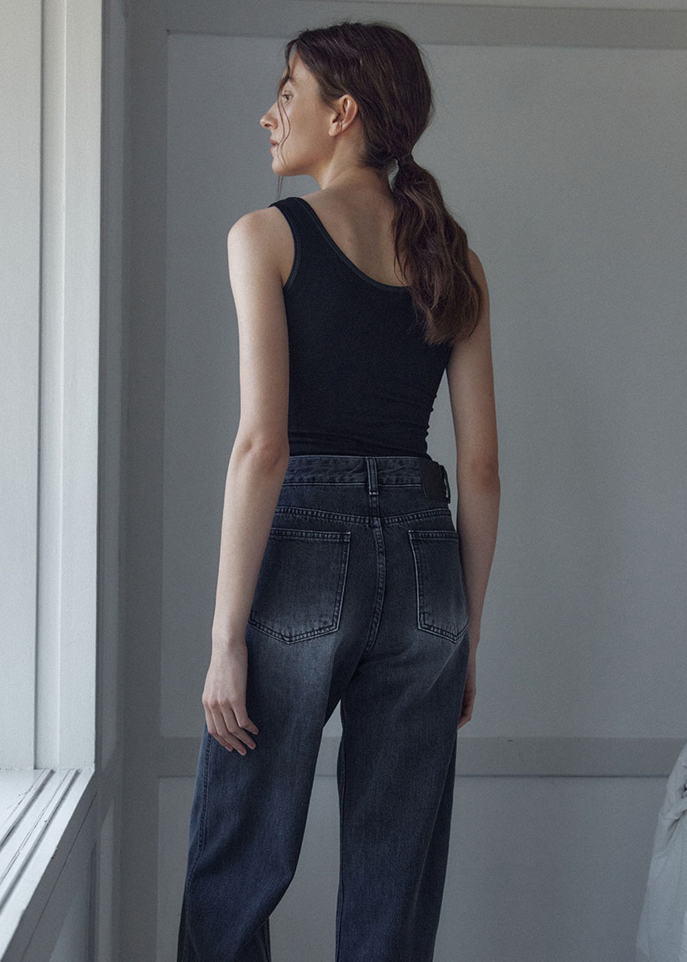 SIGNATURE BLACK DENIM PANTS_BLACK