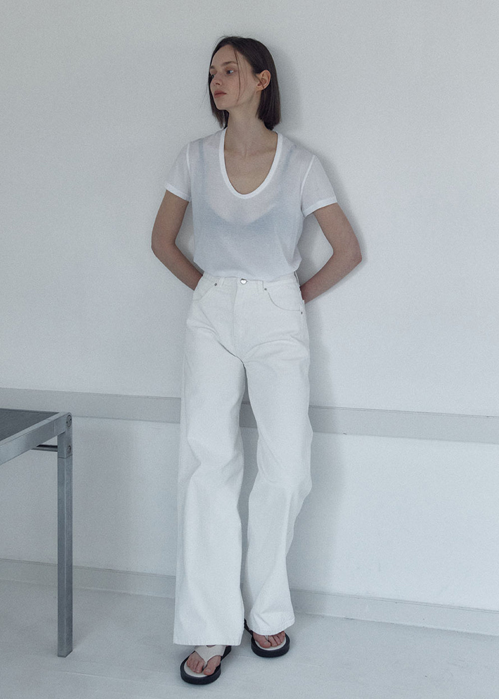 SIGNATURE WHITE DENIM PANTS_WHITE