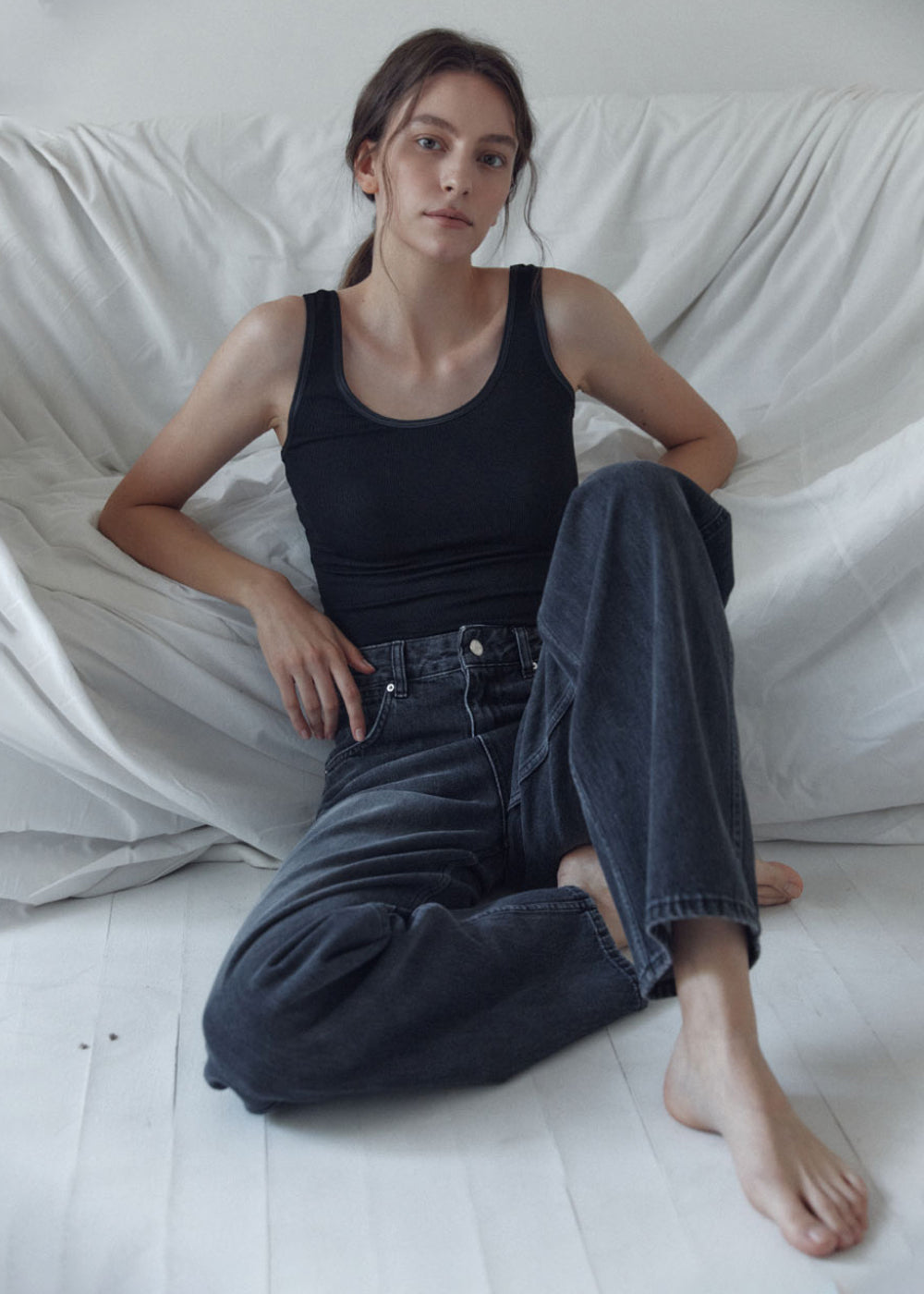 SIGNATURE BLACK DENIM PANTS_BLACK