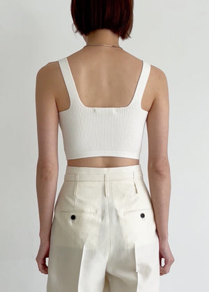 KNITTED RIBBED CROP TOP_IVORY