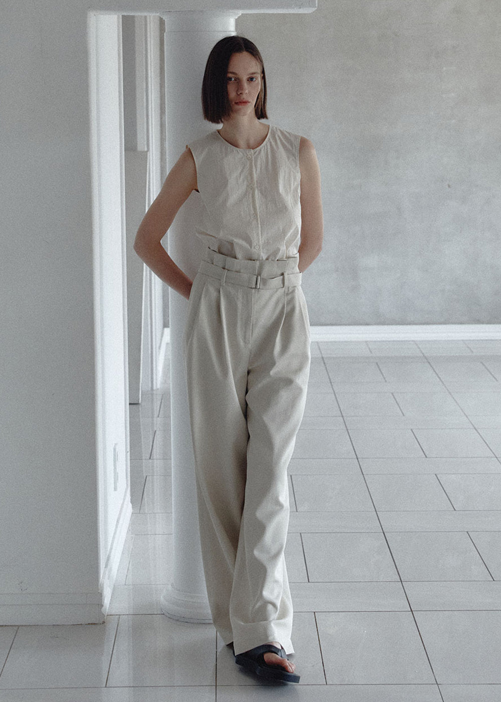 TWO-WAY BELTED JUMPSUIT_BEIGE