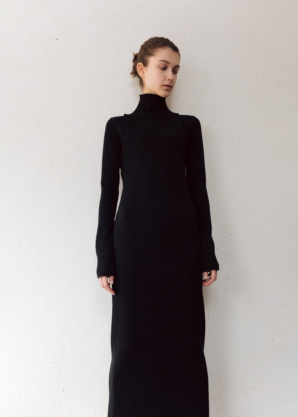 RIBBED MAXI DRESS_BLACK