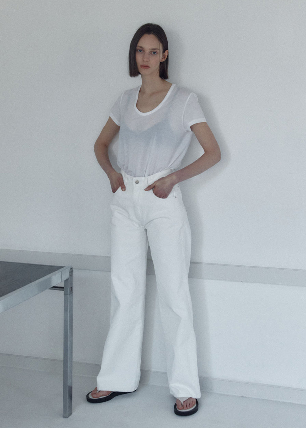 SIGNATURE WHITE DENIM PANTS_WHITE