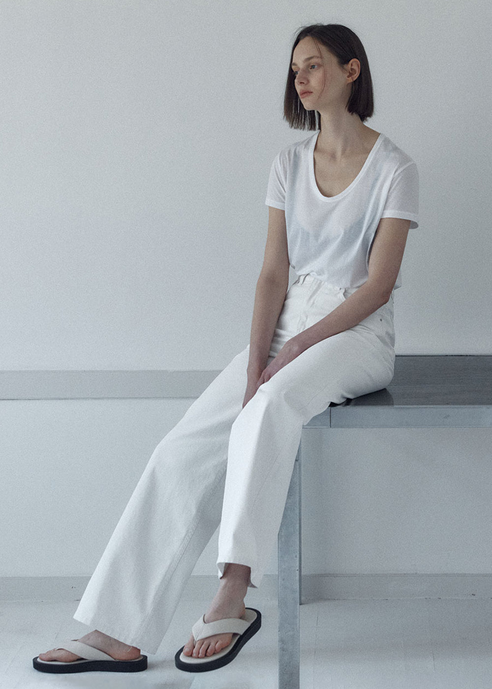 SIGNATURE WHITE DENIM PANTS_WHITE