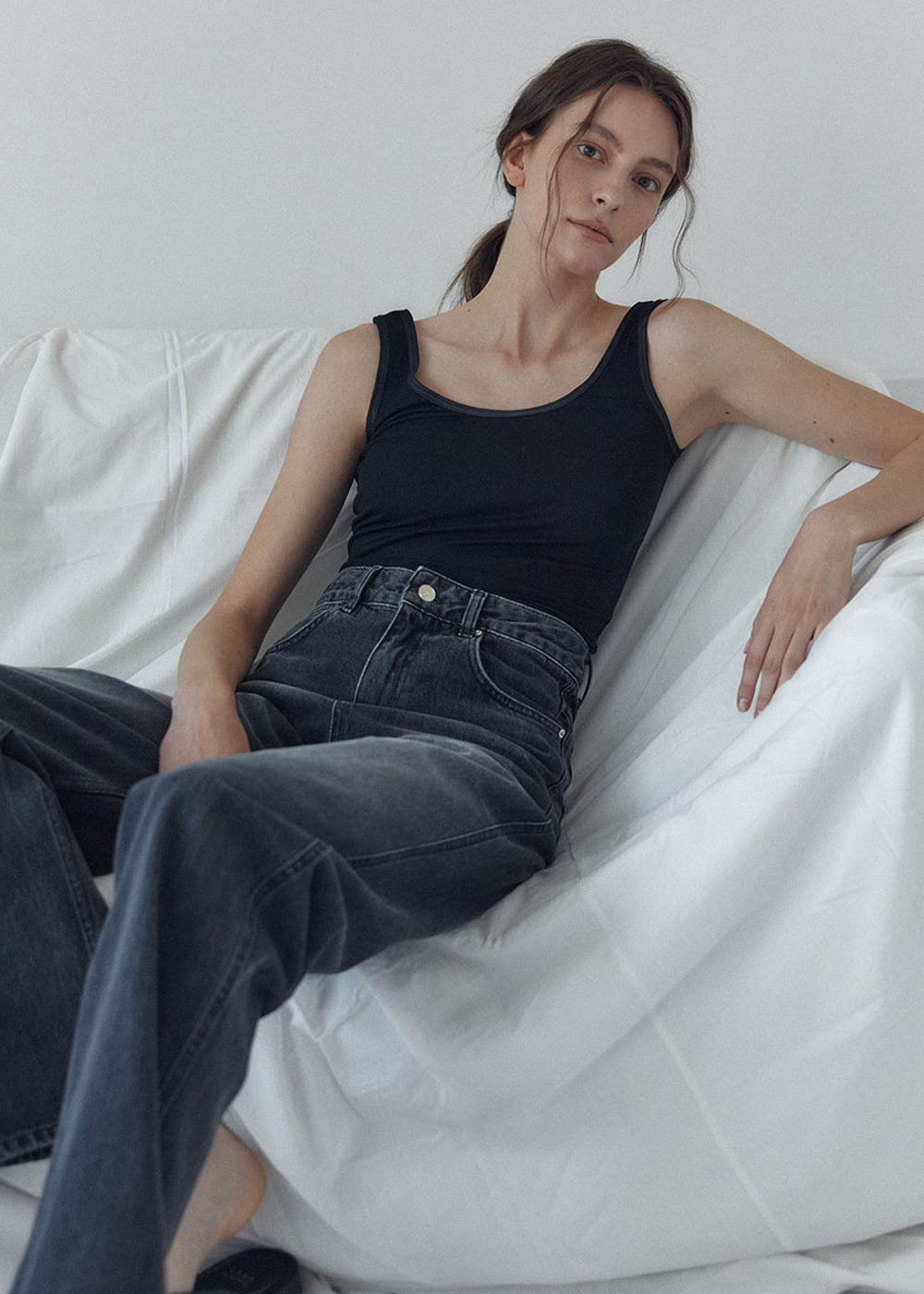 SIGNATURE BLACK DENIM PANTS_BLACK