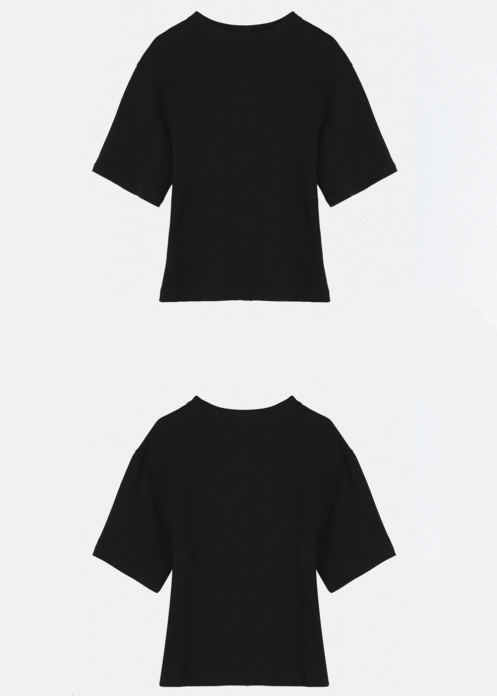 LINE SHAPE COTTON TOP_BLACK