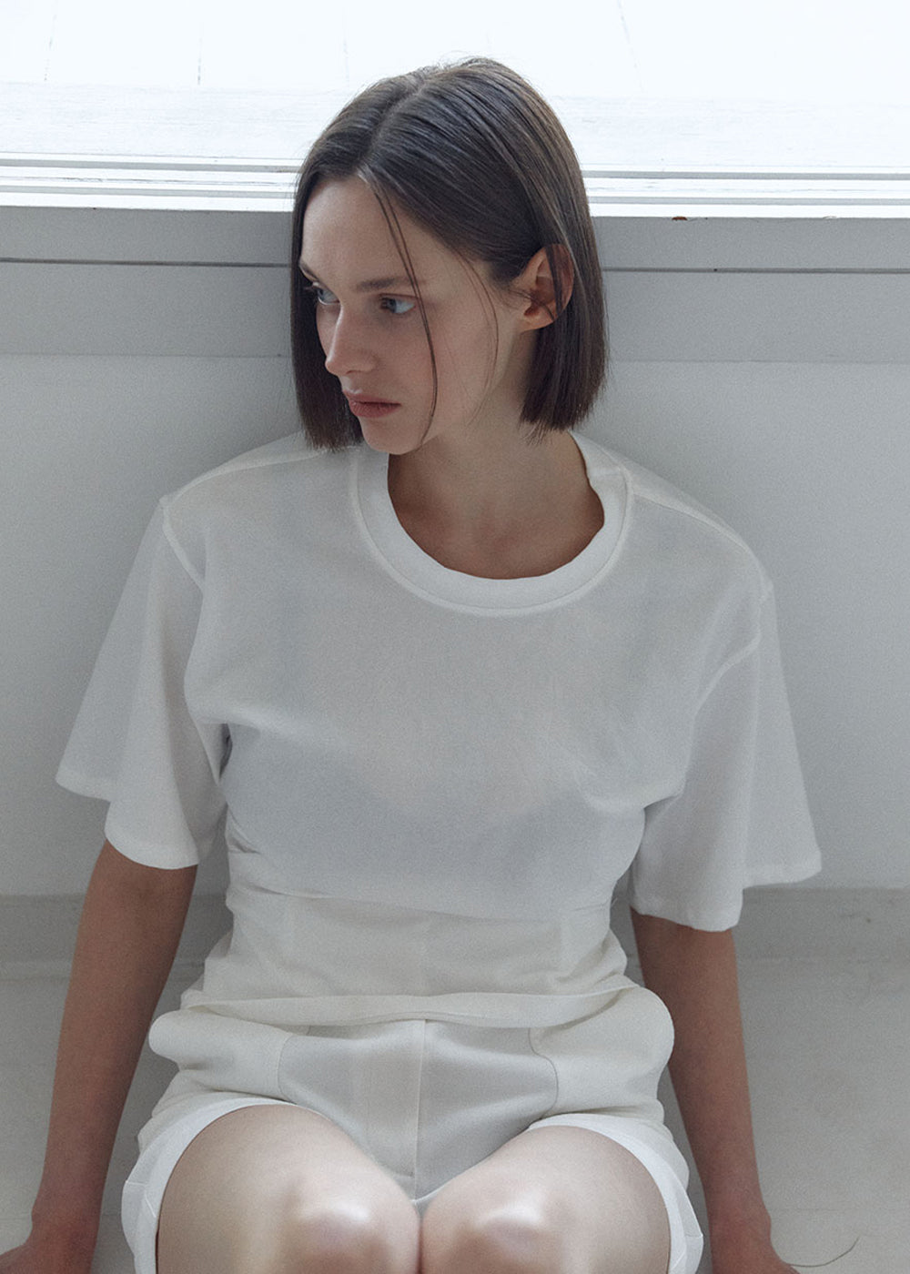 SIDE TUCKED JERSEY TOP_IVORY