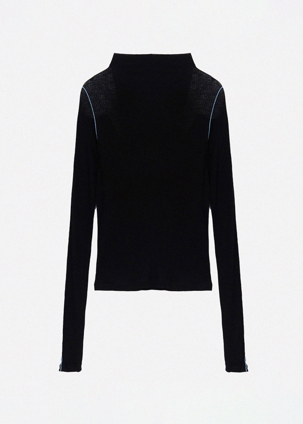 WOOL EDGE POINTED TOP_BLACK