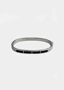 ONYX FILLED OVAL BRACELET_SILVER