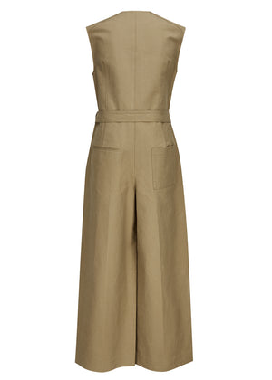 COTTON POCKET JUMPSUIT KHAKI