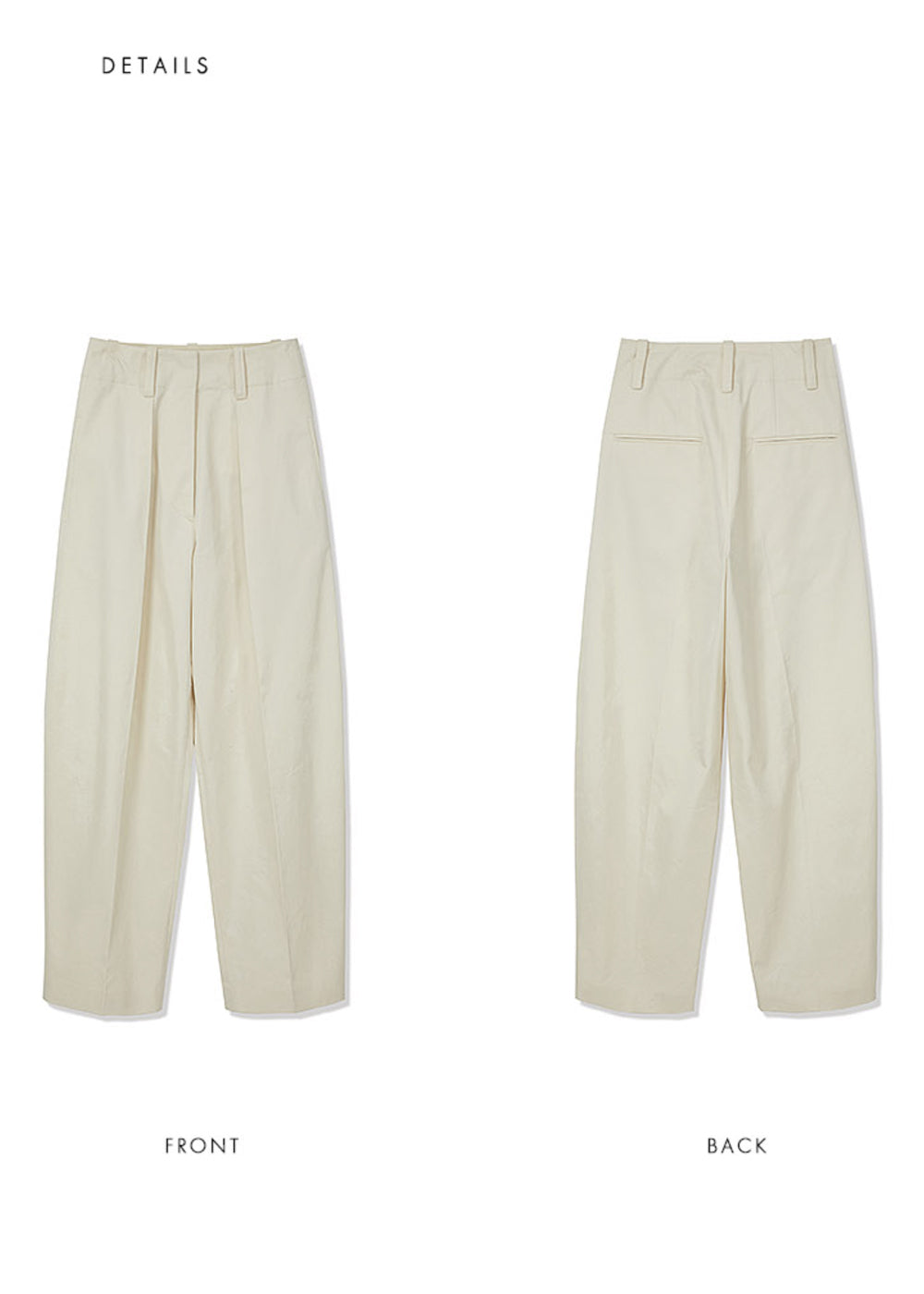 ONE PIN TUCK COTTON PANTS IVORY