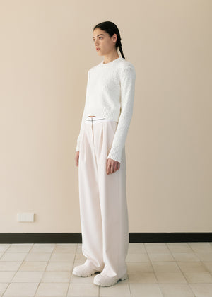 WAIST BAND POINTED PANTS_CREAM