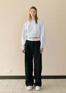 WAIST BAND POINTED PANTS_BLACK