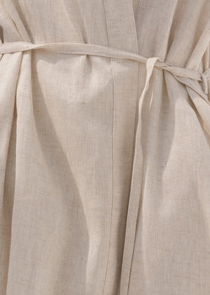 LINEN HERRINGBONE ROBE NATURAL