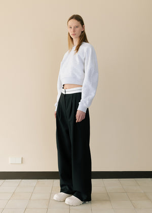 WAIST BAND POINTED PANTS_BLACK