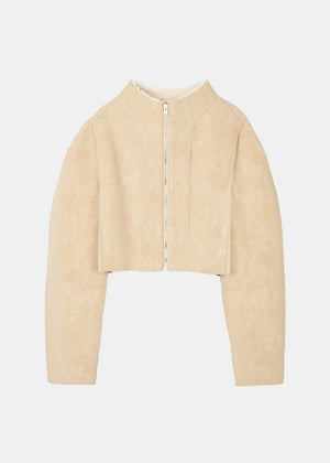 REVERSIBLE SHEARING CROPPED JACKET_CREAM