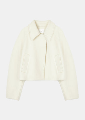 ALPACA COLLAR CROP JACKET_IVORY