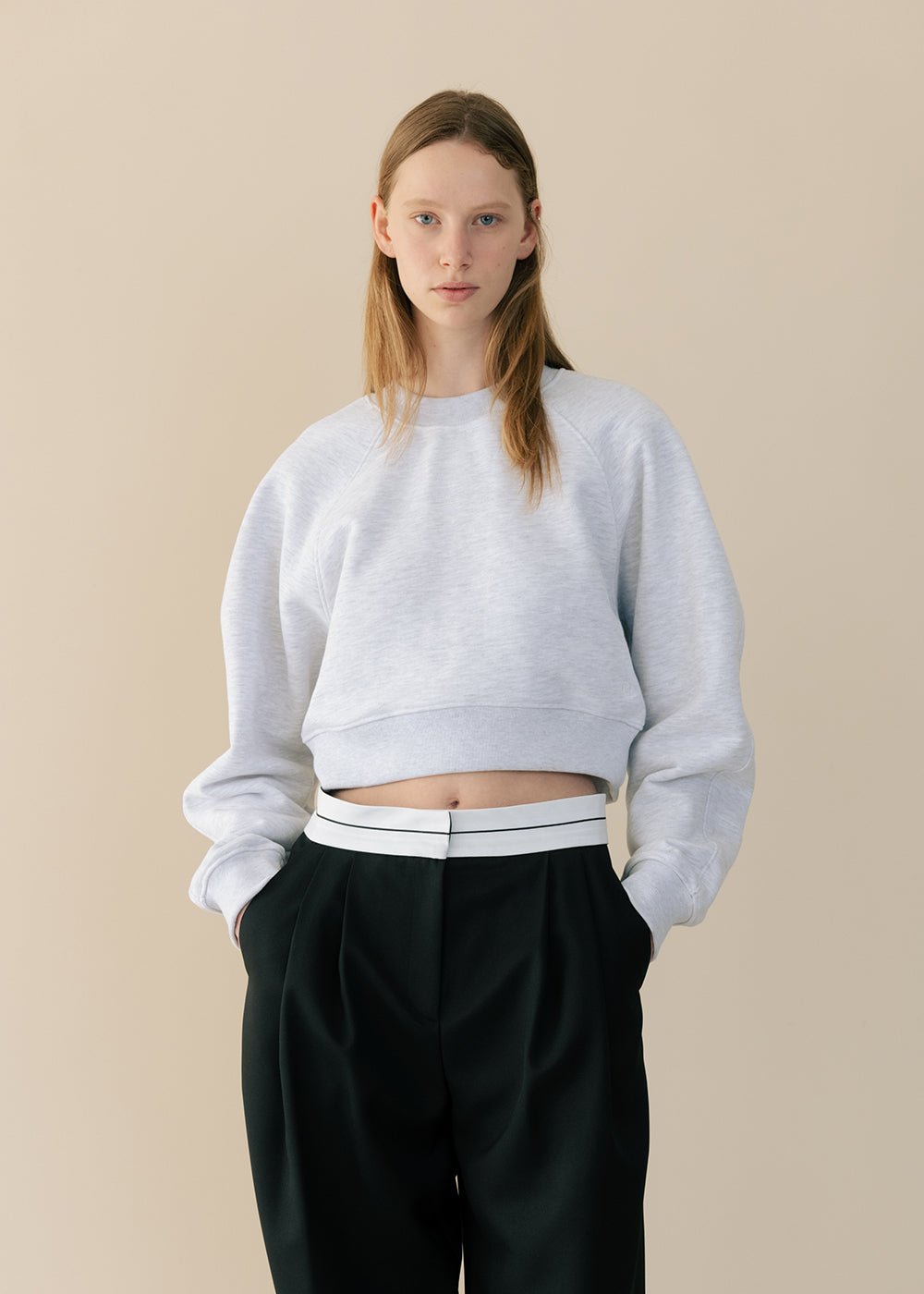 WAIST BAND POINTED PANTS_BLACK