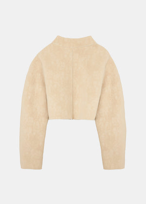 REVERSIBLE SHEARING CROPPED JACKET_CREAM