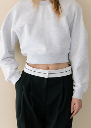 WAIST BAND POINTED PANTS_BLACK