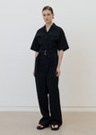 BANDING POCKET JUMPSUIT CHARCOAL